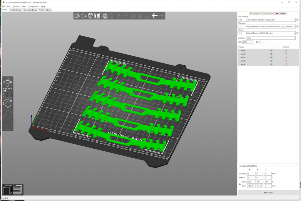 Layout for Prusa MK3S Ear Saver Automation